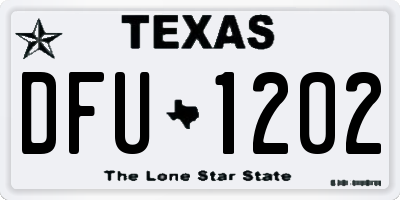 TX license plate DFU1202