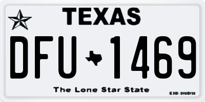 TX license plate DFU1469