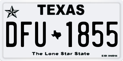 TX license plate DFU1855
