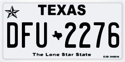 TX license plate DFU2276