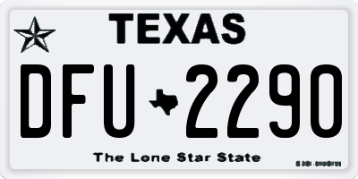 TX license plate DFU2290