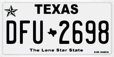 TX license plate DFU2698