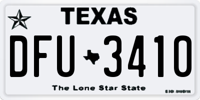 TX license plate DFU3410
