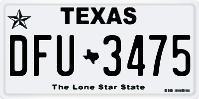 TX license plate DFU3475