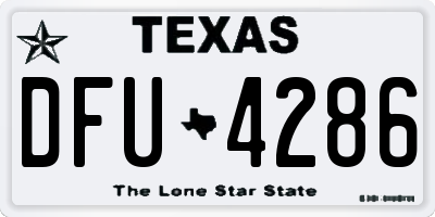 TX license plate DFU4286