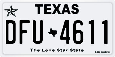 TX license plate DFU4611