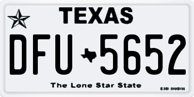 TX license plate DFU5652