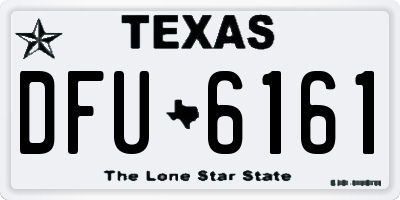 TX license plate DFU6161