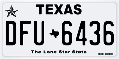 TX license plate DFU6436