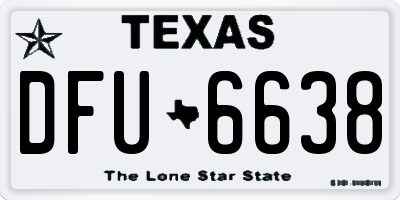 TX license plate DFU6638
