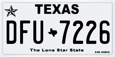 TX license plate DFU7226
