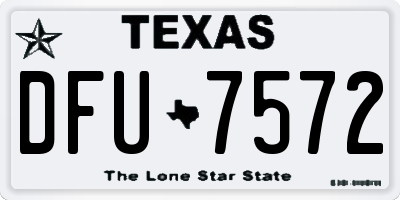 TX license plate DFU7572