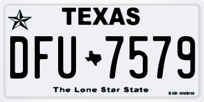 TX license plate DFU7579