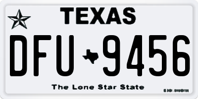 TX license plate DFU9456