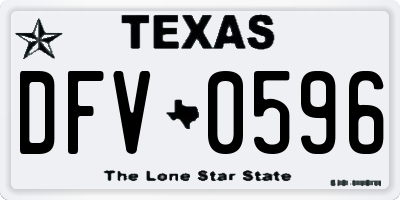 TX license plate DFV0596