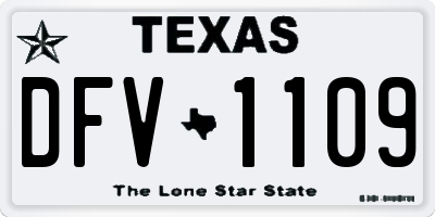 TX license plate DFV1109