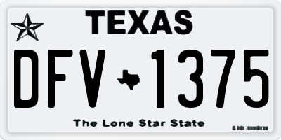 TX license plate DFV1375
