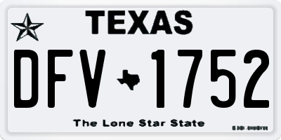 TX license plate DFV1752