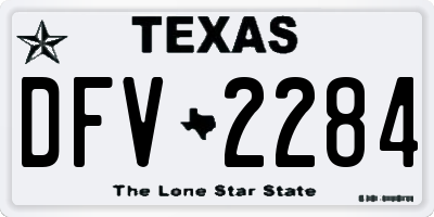 TX license plate DFV2284