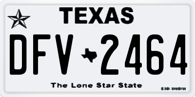 TX license plate DFV2464