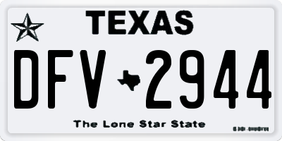 TX license plate DFV2944