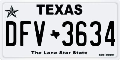 TX license plate DFV3634
