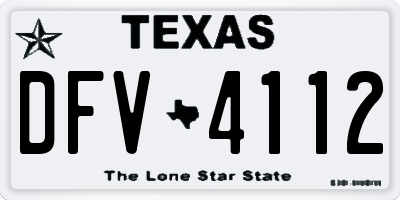 TX license plate DFV4112