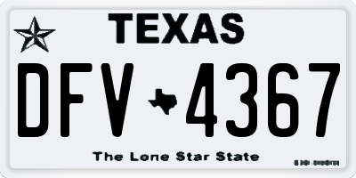 TX license plate DFV4367
