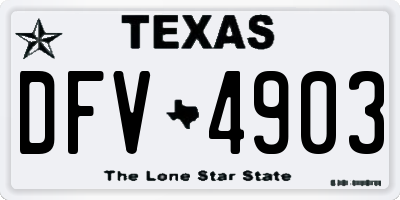 TX license plate DFV4903