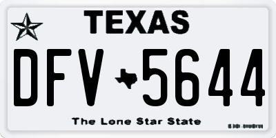 TX license plate DFV5644