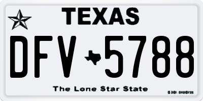 TX license plate DFV5788