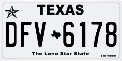 TX license plate DFV6178