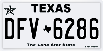 TX license plate DFV6286