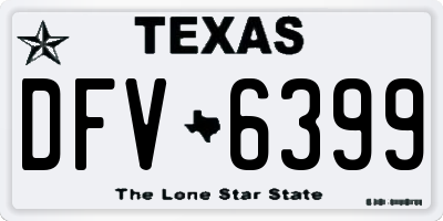 TX license plate DFV6399