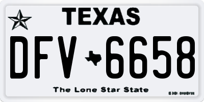 TX license plate DFV6658