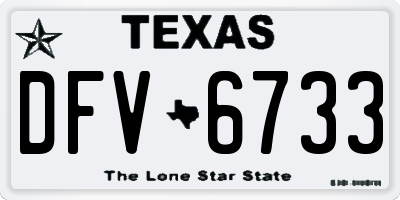 TX license plate DFV6733