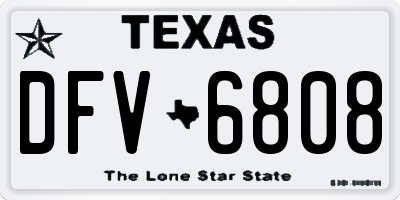 TX license plate DFV6808
