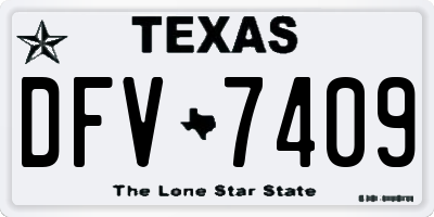 TX license plate DFV7409