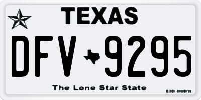 TX license plate DFV9295