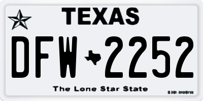 TX license plate DFW2252