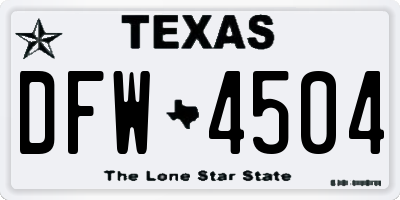 TX license plate DFW4504