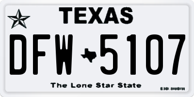 TX license plate DFW5107