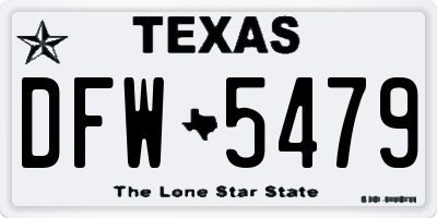 TX license plate DFW5479