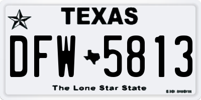 TX license plate DFW5813