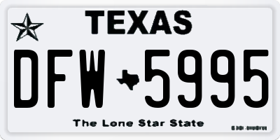 TX license plate DFW5995