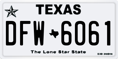 TX license plate DFW6061