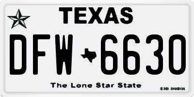 TX license plate DFW6630