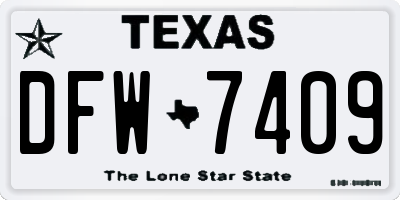 TX license plate DFW7409