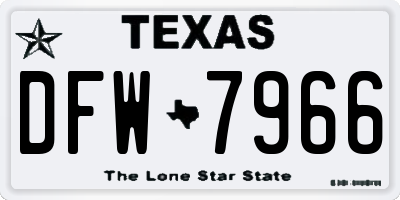 TX license plate DFW7966