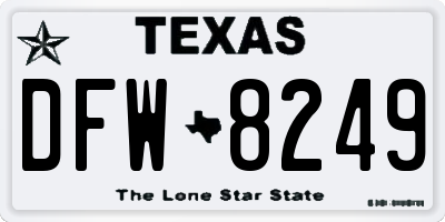 TX license plate DFW8249